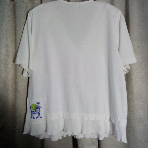 Vintage 90's Focus 2 Piece Dress Set White with Cat Theme Size L - Picture 6 of 15